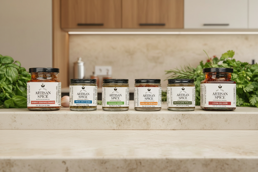 Artisan Spice Products - Clean Kitchen Background